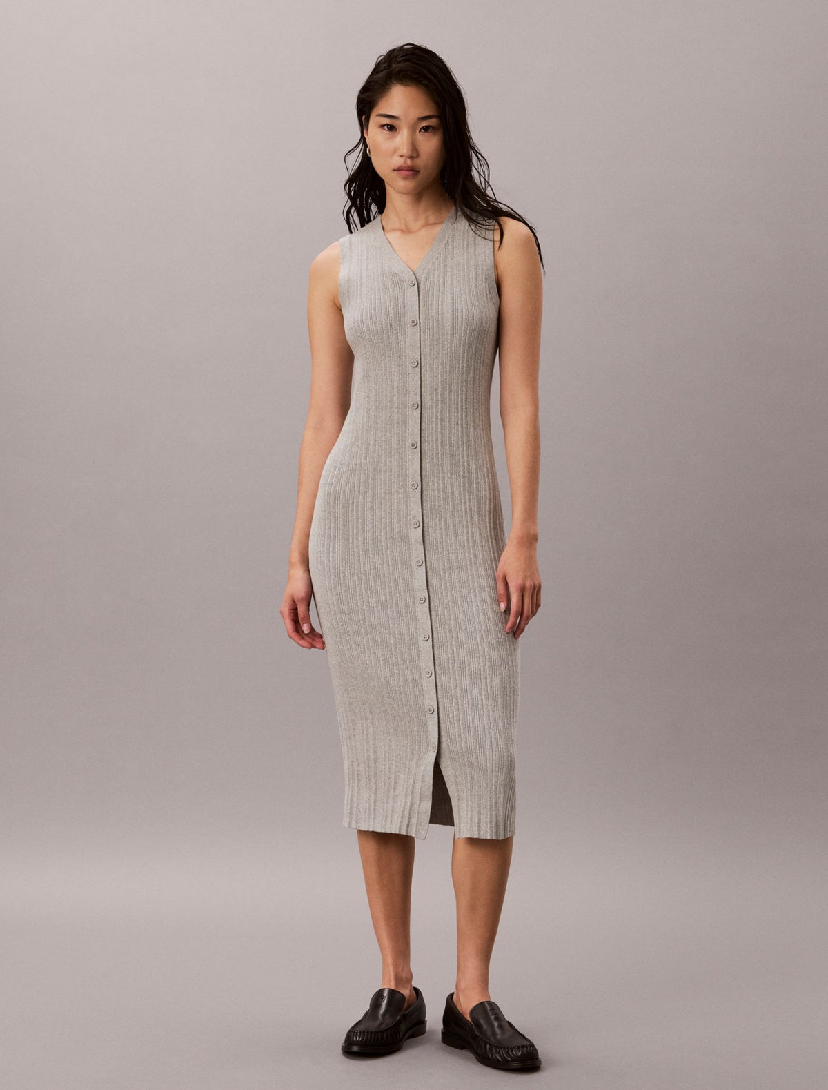 Calvin Klein Smooth Cotton Midi Dress