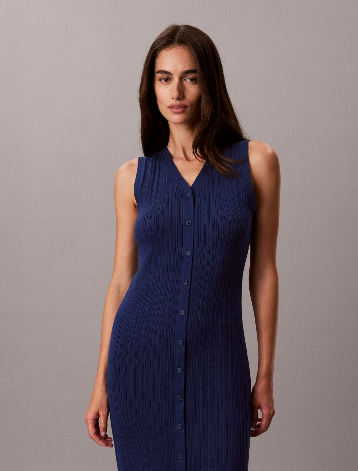 Calvin Klein Smooth Cotton Midi Dress