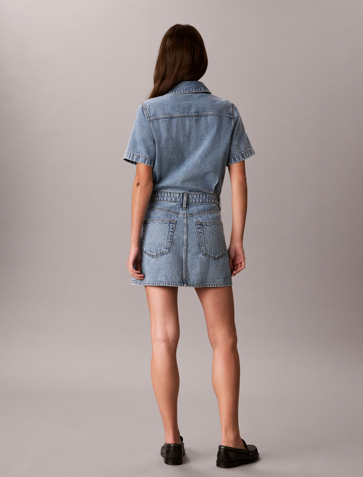 Calvin Klein Denim Trucker Short Sleeve Mini Dress