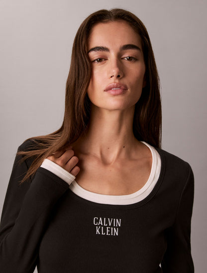 Calvin Klein Logo Graphic Rib Mini Dress
