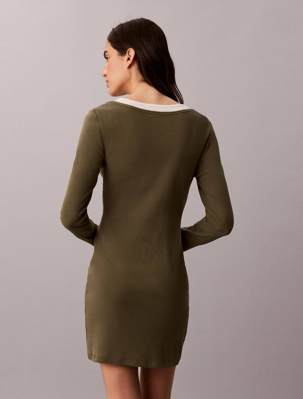 Calvin Klein Logo Graphic Rib Mini Dress