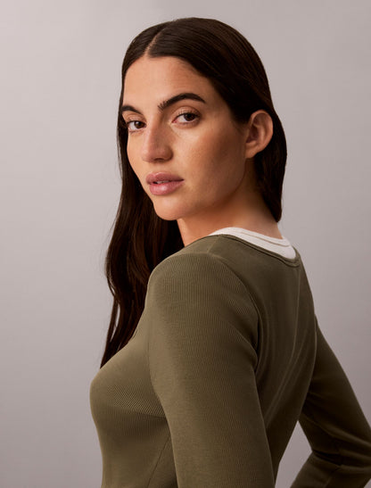 Calvin Klein Logo Graphic Rib Mini Dress