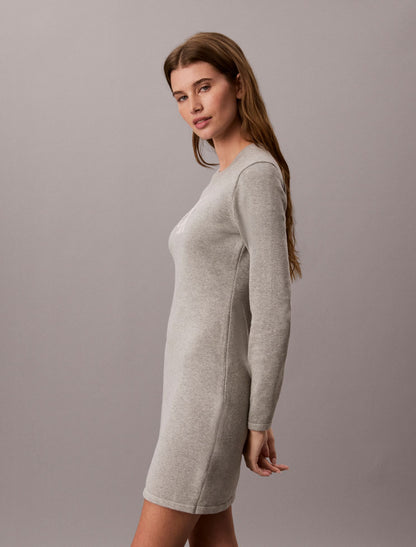 Calvin Klein Monogram Logo Long Sleeve Mini Dress