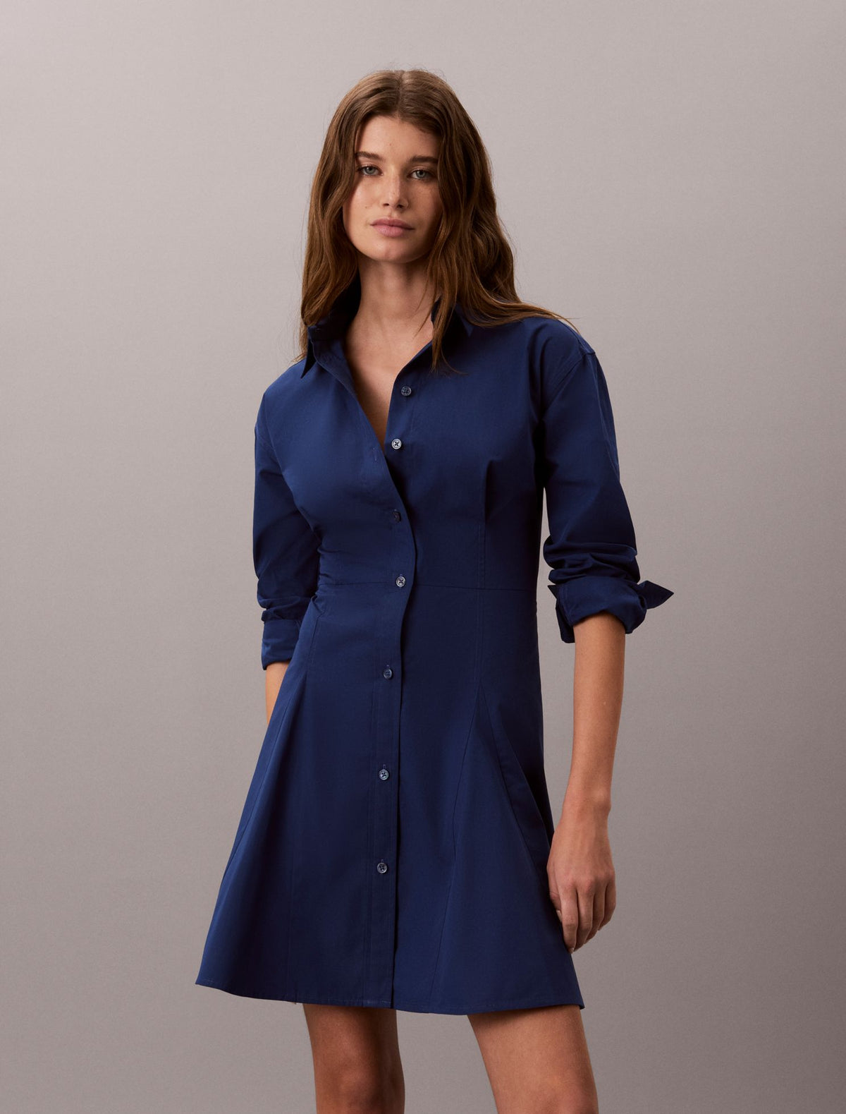 Calvin Klein Cotton Poplin Mini Shirt Dress