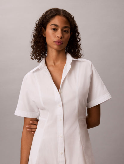 Calvin Klein Cotton Poplin Mini Shirt Dress