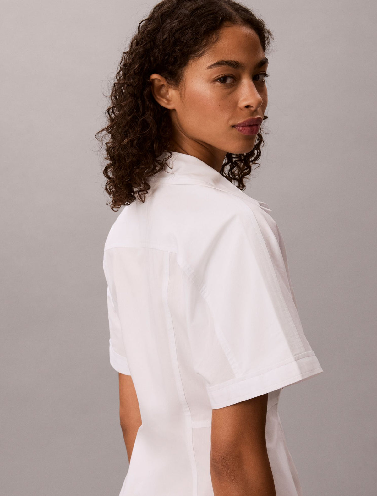 Calvin Klein Cotton Poplin Mini Shirt Dress