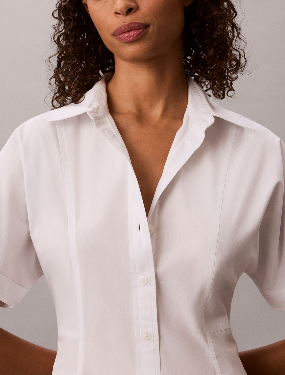 Calvin Klein Cotton Poplin Mini Shirt Dress