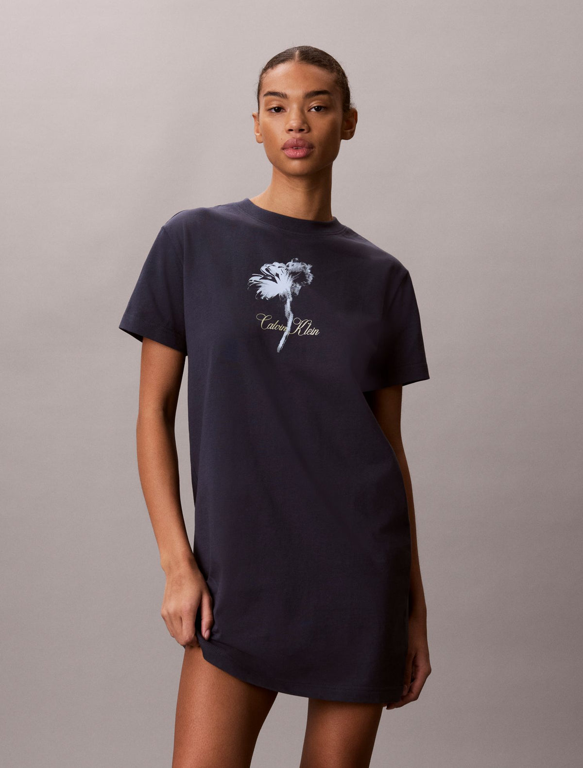 Calvin Klein Floral Graphic Mini T-Shirt Dress