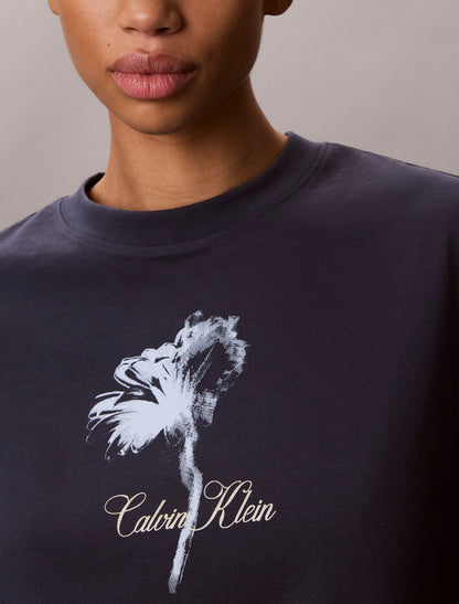 Calvin Klein Floral Graphic Mini T-Shirt Dress
