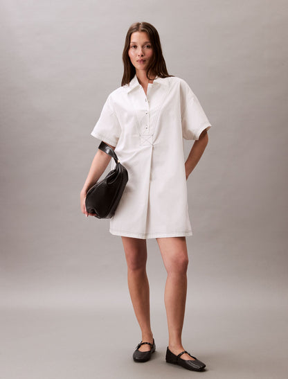 Calvin Klein Cotton Twill Mini Shirt Dress