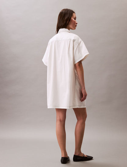 Calvin Klein Cotton Twill Mini Shirt Dress