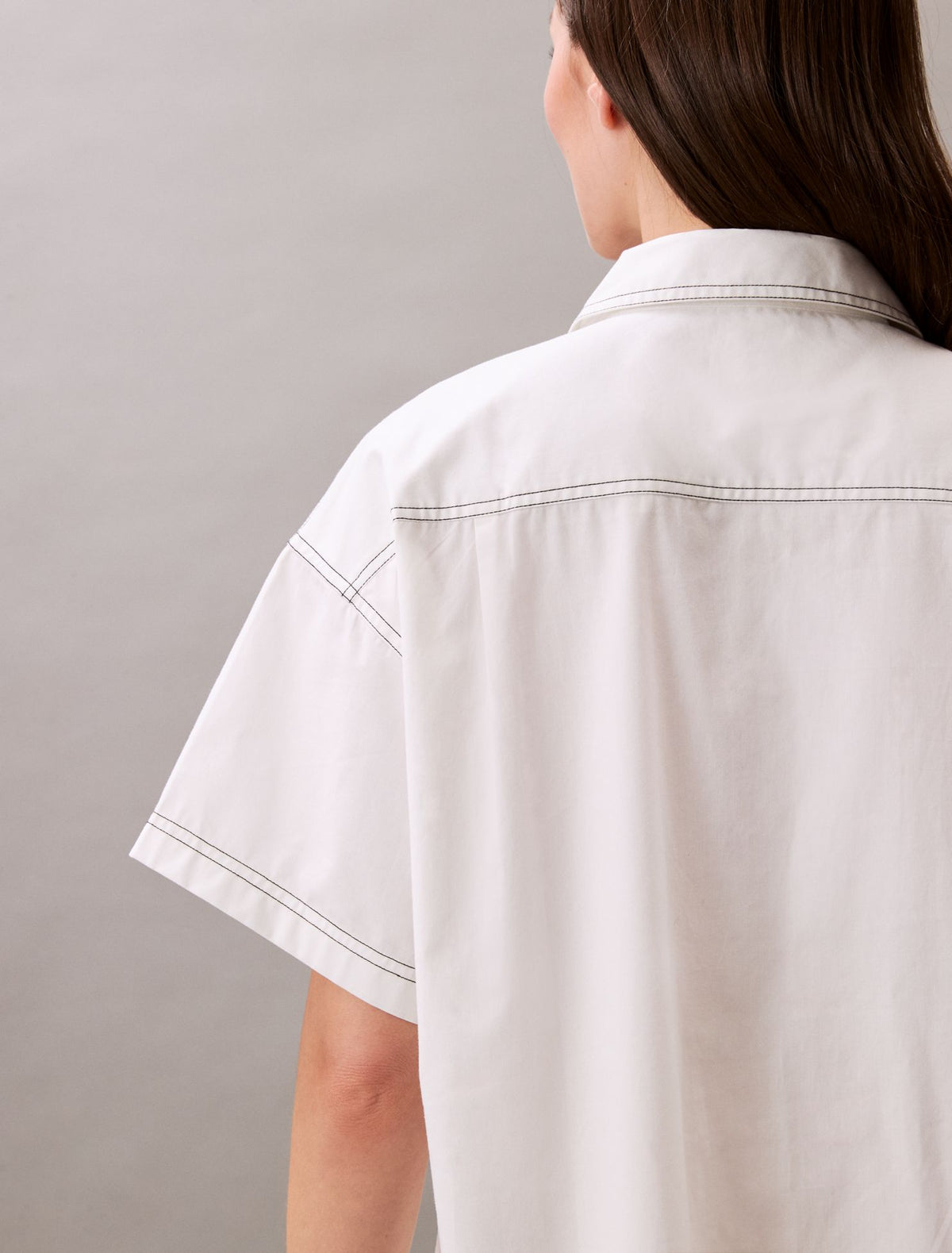 Calvin Klein Cotton Twill Mini Shirt Dress