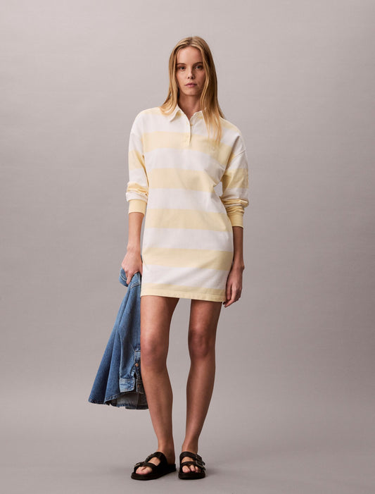 Calvin Klein Varsity Stripe Mini Polo Dress