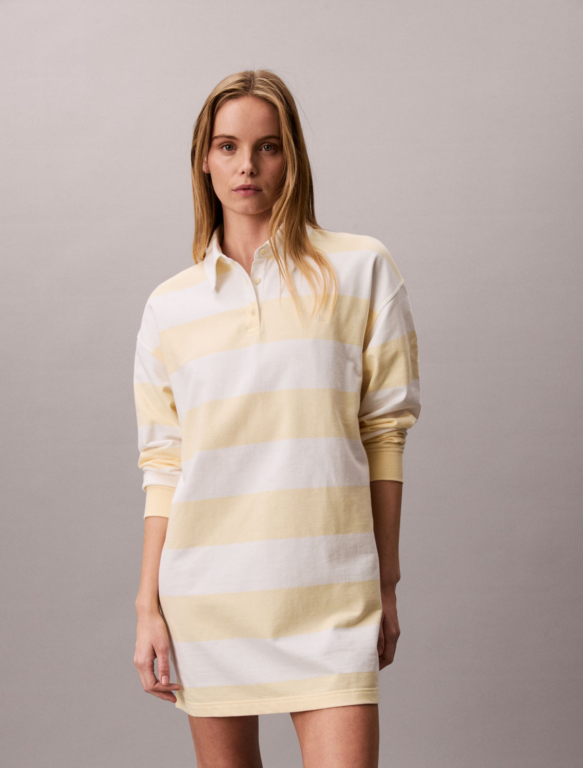 Calvin Klein Varsity Stripe Mini Polo Dress