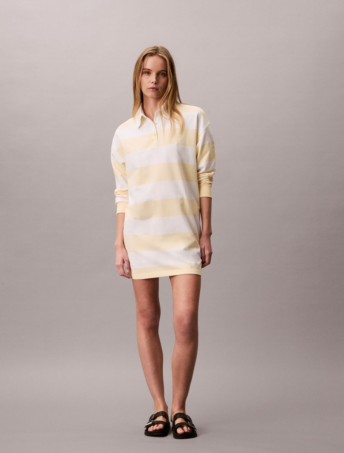 Calvin Klein Varsity Stripe Mini Polo Dress