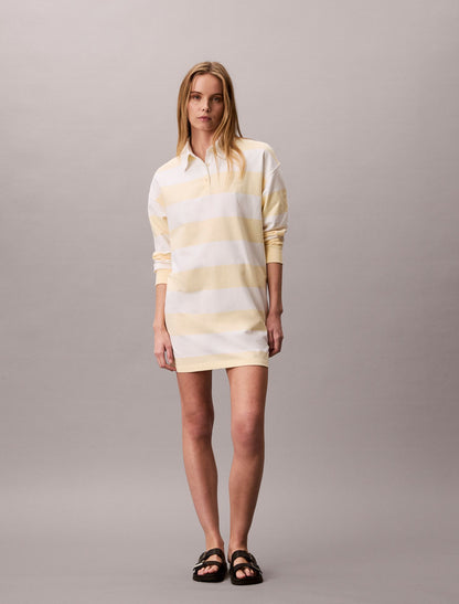 Calvin Klein Varsity Stripe Mini Polo Dress