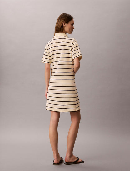 Calvin Klein Striped Pique Polo Mini Dress
