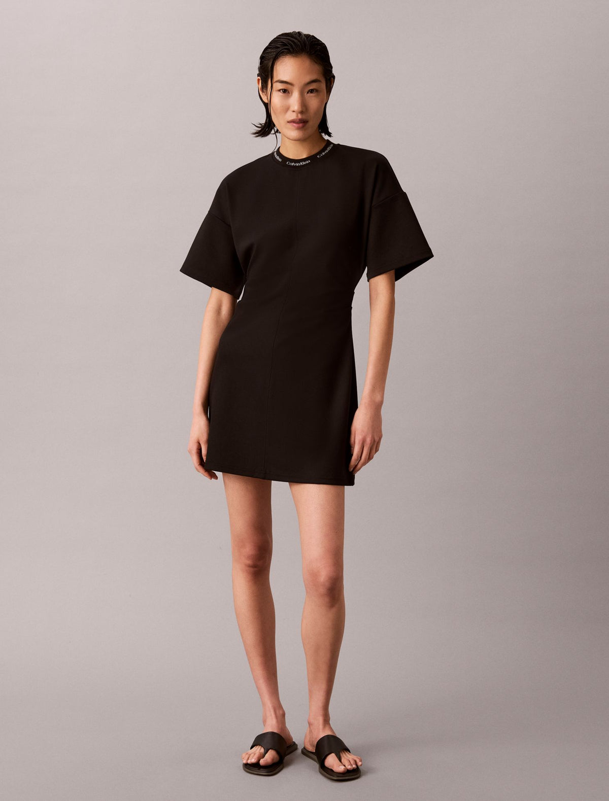 Calvin Klein Logo Rib Interlock T-Shirt Dress