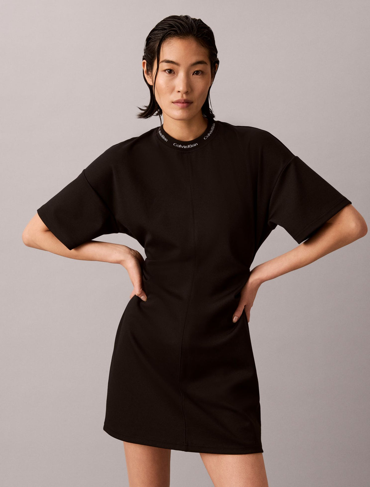 Calvin Klein Logo Rib Interlock T-Shirt Dress