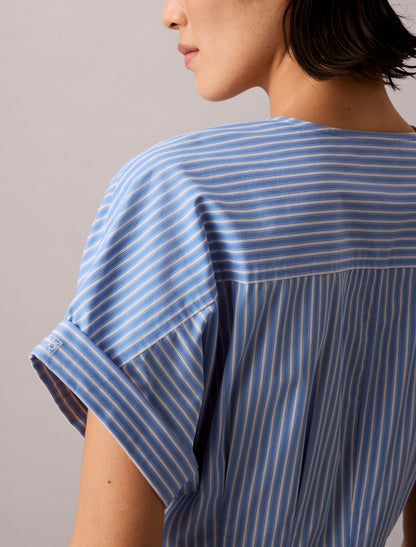 Calvin Klein Cotton Poplin Stripe Midi Dress