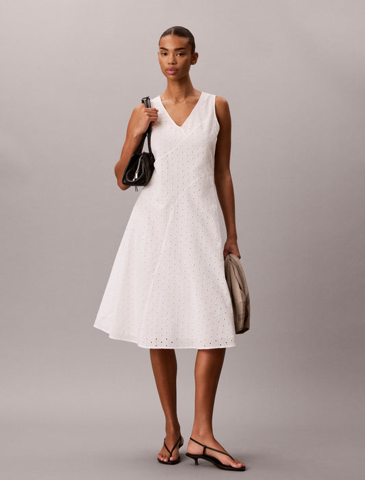 Calvin Klein Broderie Midi Dress