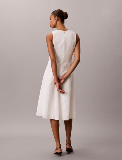 Calvin Klein Broderie Midi Dress