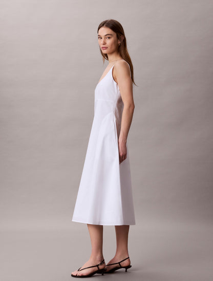 Calvin Klein Cotton Poplin Sleeveless Midi Dress