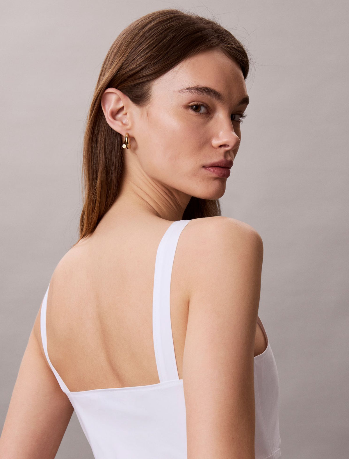 Calvin Klein Cotton Poplin Sleeveless Midi Dress