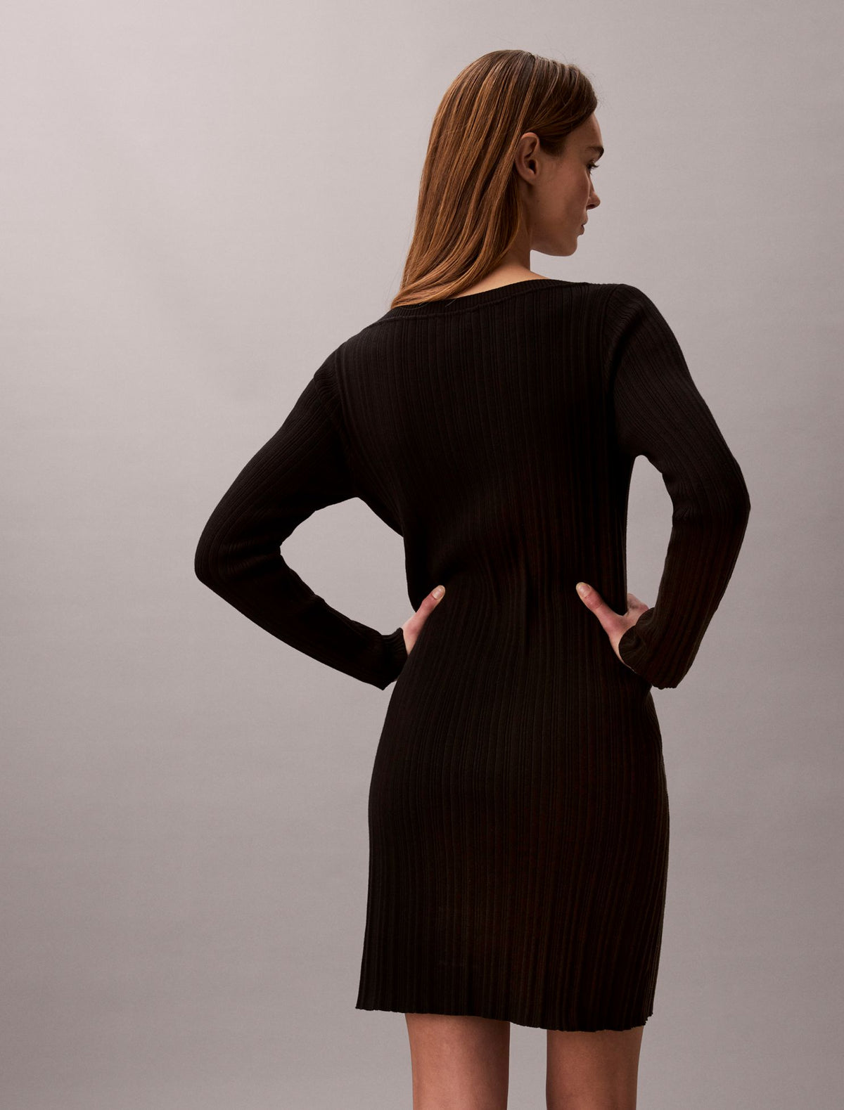Calvin Klein Long Sleeve Rib Mini Dress