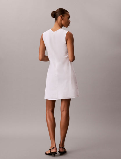 Calvin Klein Cotton Blend V-Neck Mini Dress