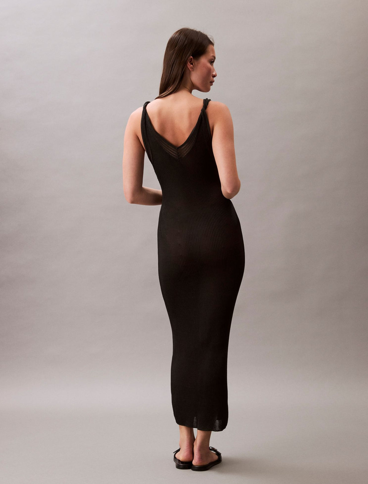 Calvin Klein Viscose Rib Midi Dress