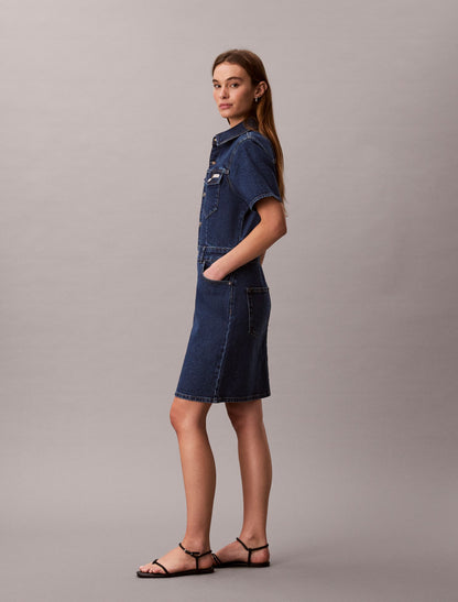 Calvin Klein Denim Mini Trucker Dress