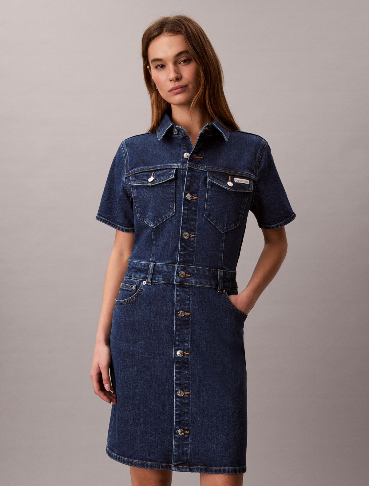 Calvin Klein Denim Mini Trucker Dress