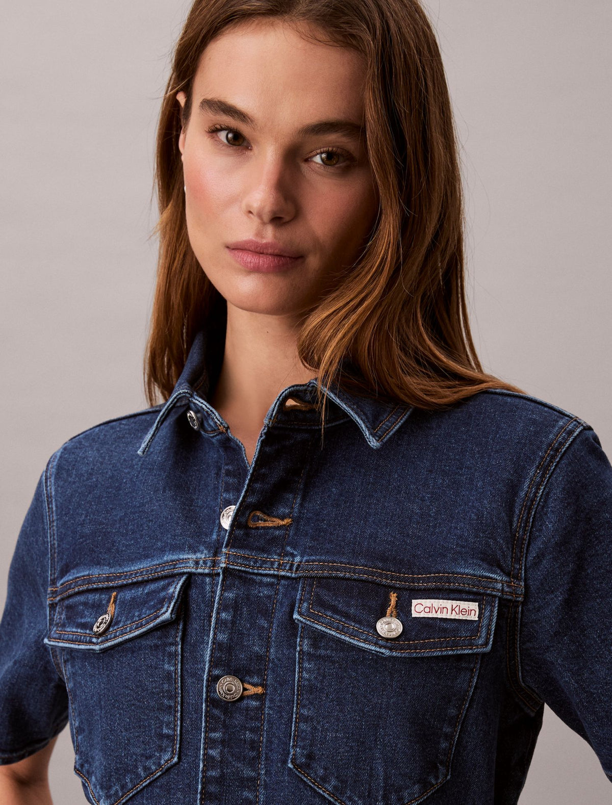 Calvin Klein Denim Mini Trucker Dress