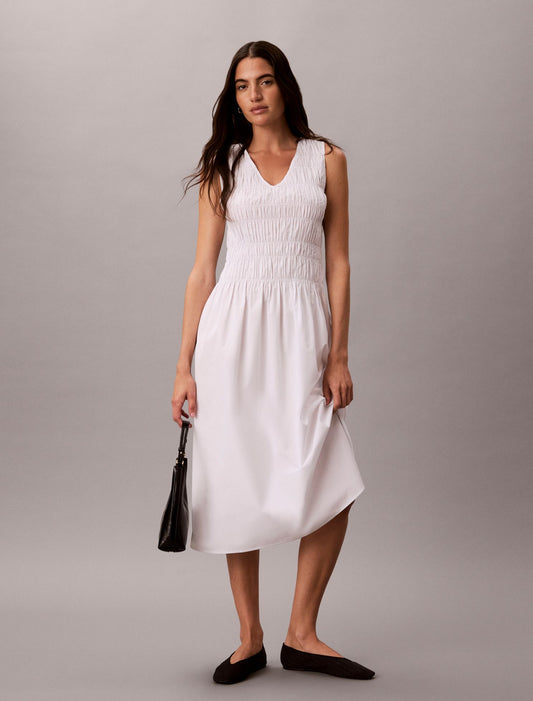 Calvin Klein Cotton Poplin Midi Dress
