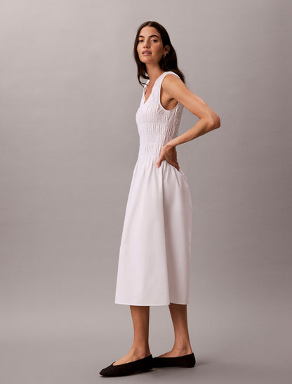 Calvin Klein Cotton Poplin Midi Dress