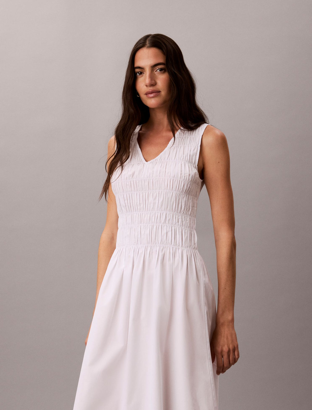Calvin Klein Cotton Poplin Midi Dress