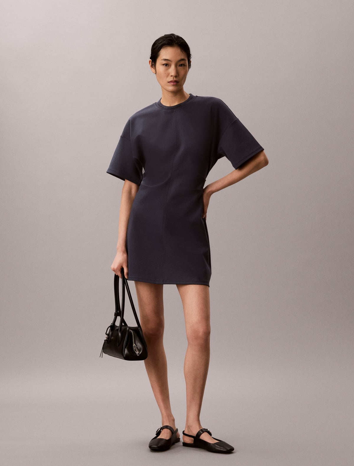 Calvin Klein Logo Rib Interlock T-Shirt Dress