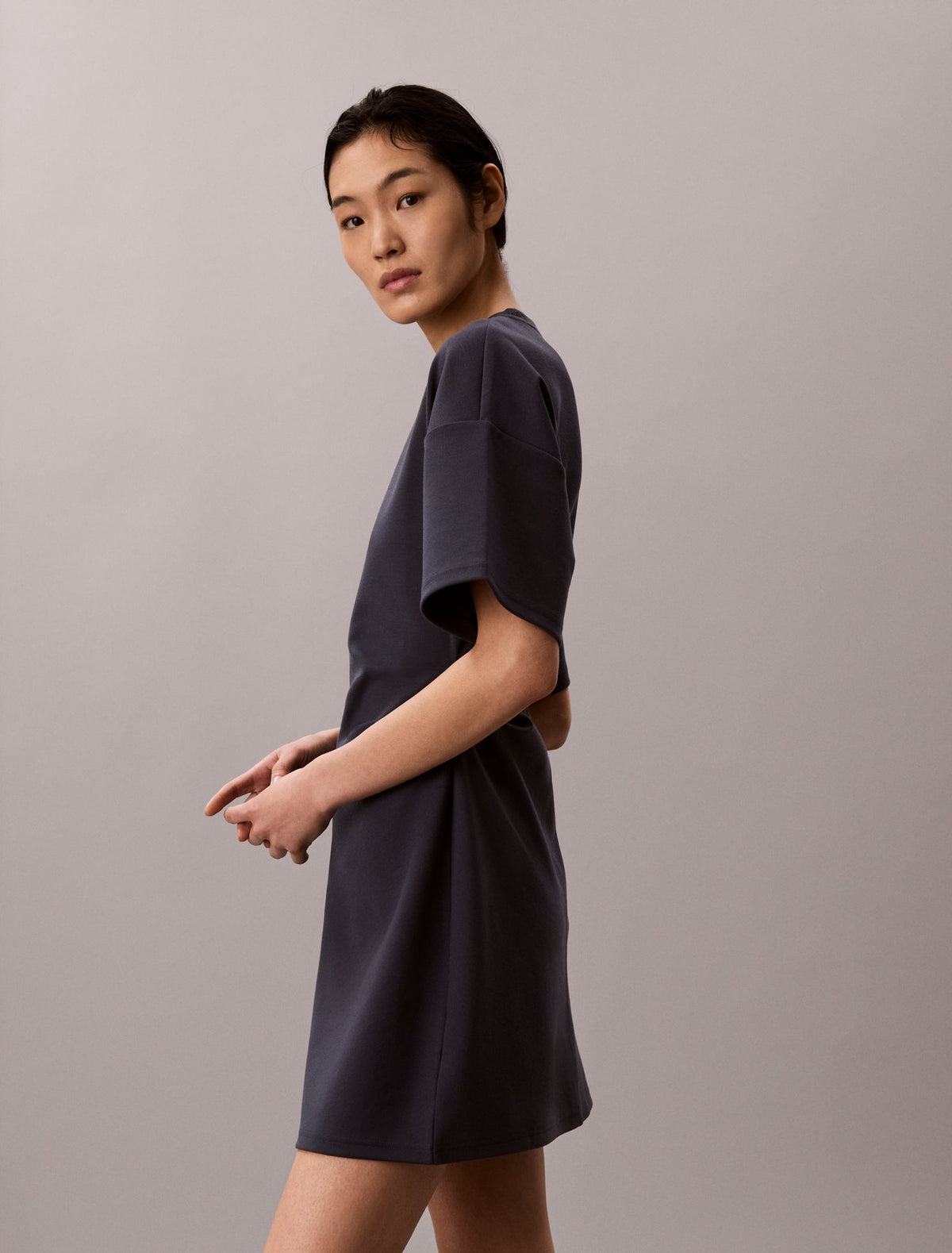 Calvin Klein Logo Rib Interlock T-Shirt Dress