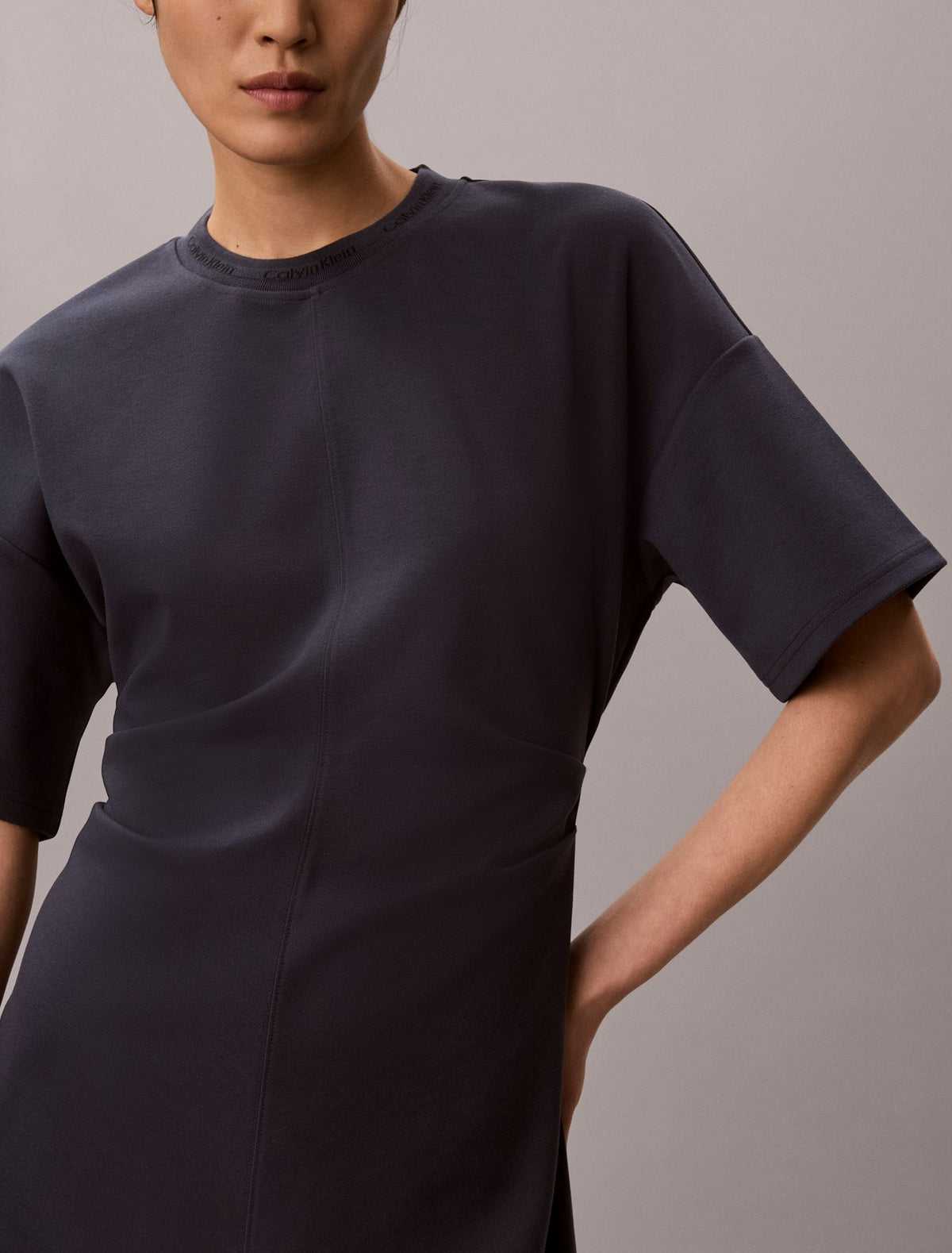 Calvin Klein Logo Rib Interlock T-Shirt Dress