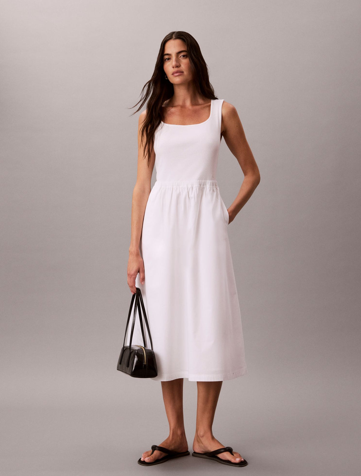 Calvin Klein Gathered Midi Dress