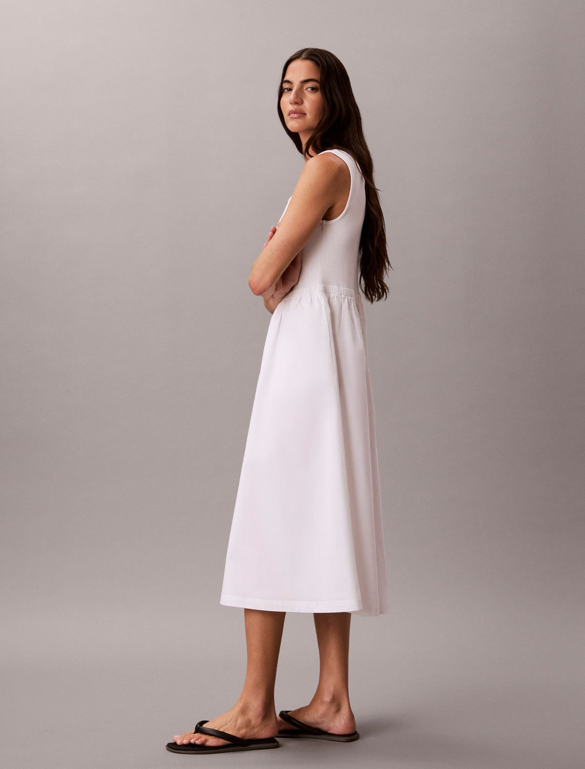Calvin Klein Gathered Midi Dress