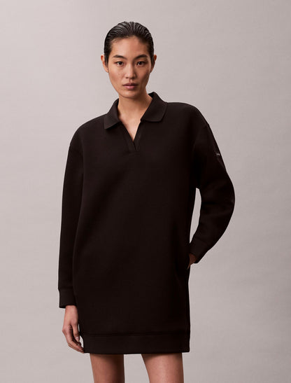 Calvin Klein Smooth Mini Polo Sweatshirt Dress