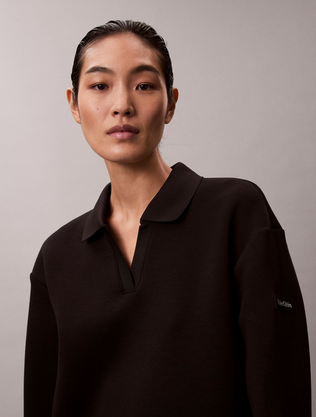 Calvin Klein Smooth Mini Polo Sweatshirt Dress