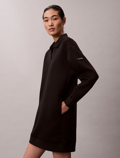 Calvin Klein Smooth Mini Polo Sweatshirt Dress