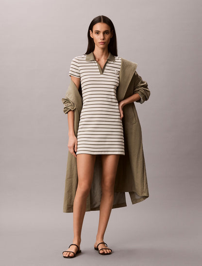Calvin Klein Monologo Rib Stripe Mini Dress