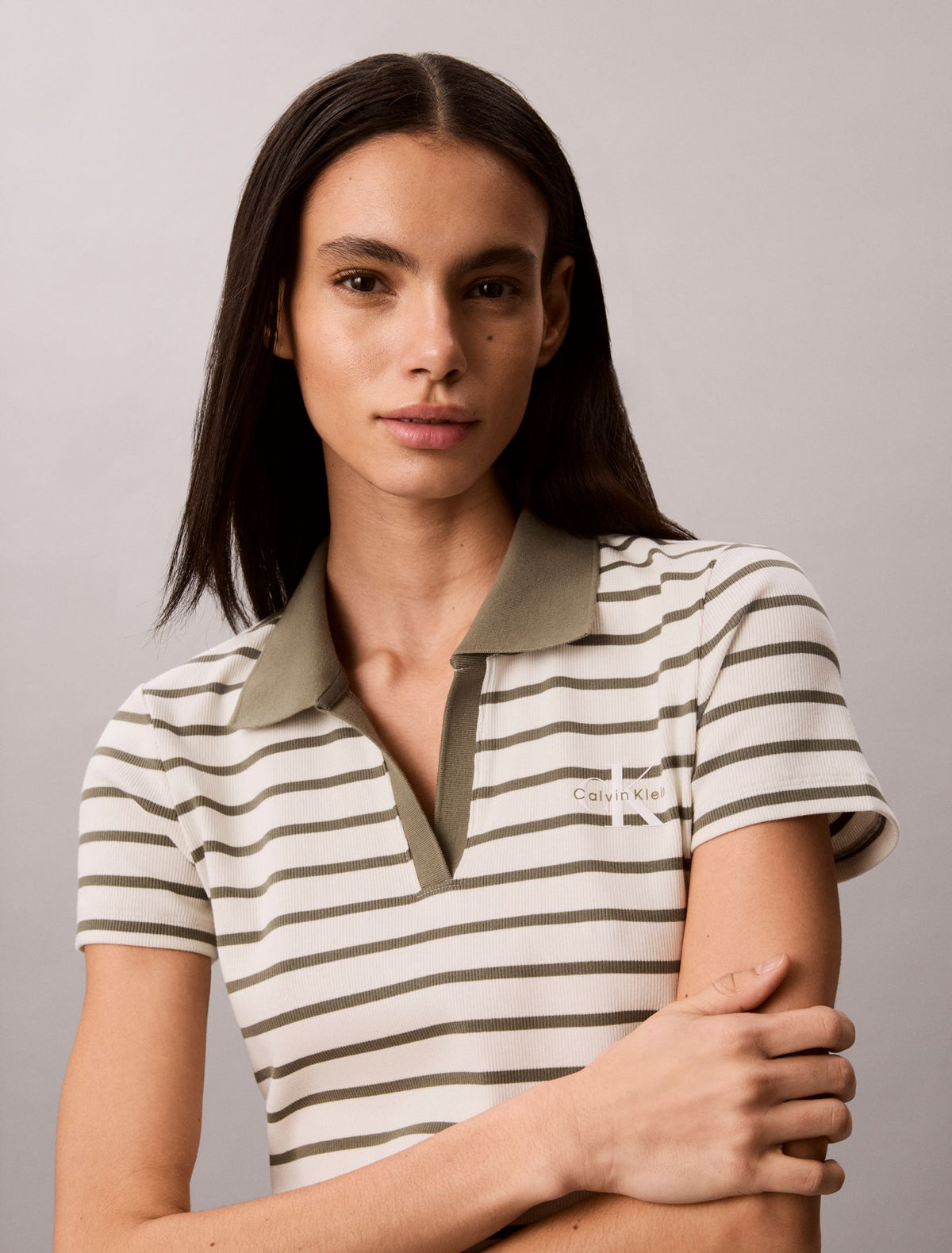 Calvin Klein Monologo Rib Stripe Mini Dress