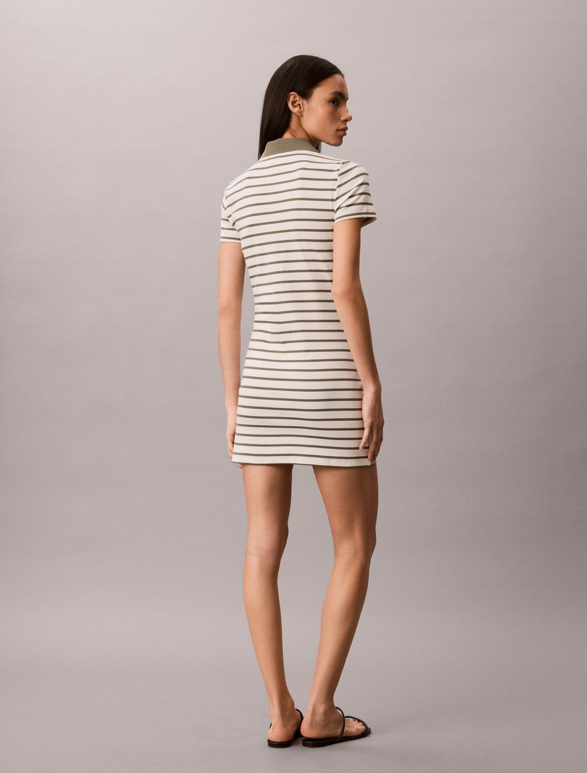 Calvin Klein Monologo Rib Stripe Mini Dress