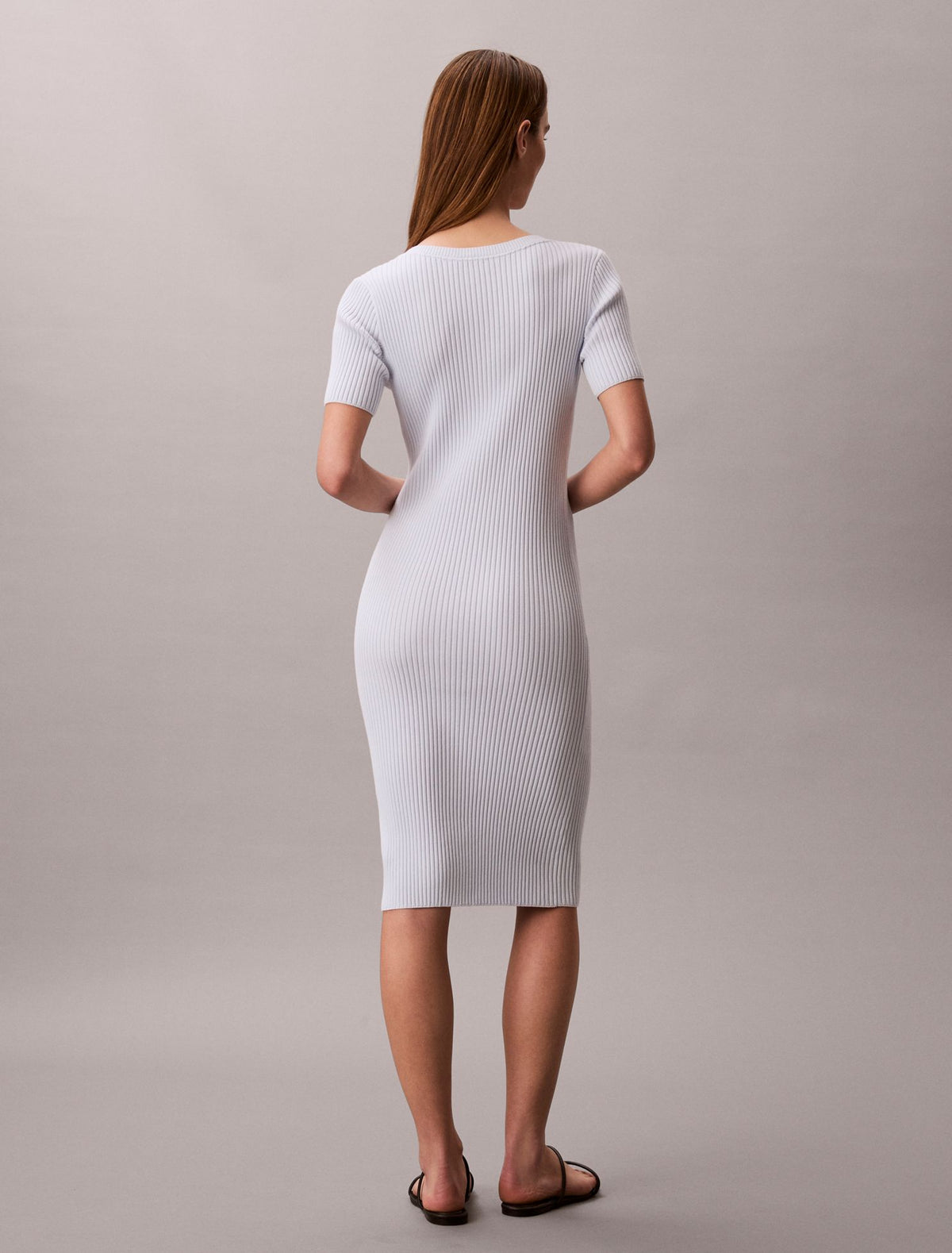 Calvin Klein Cotton Rib Button-Down Dress