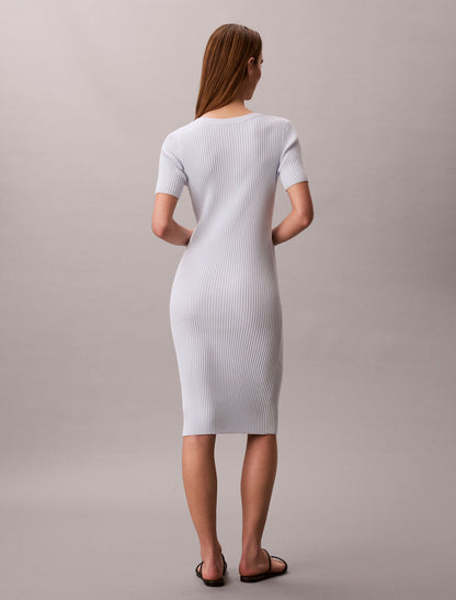 Calvin Klein Cotton Rib Button-Down Dress